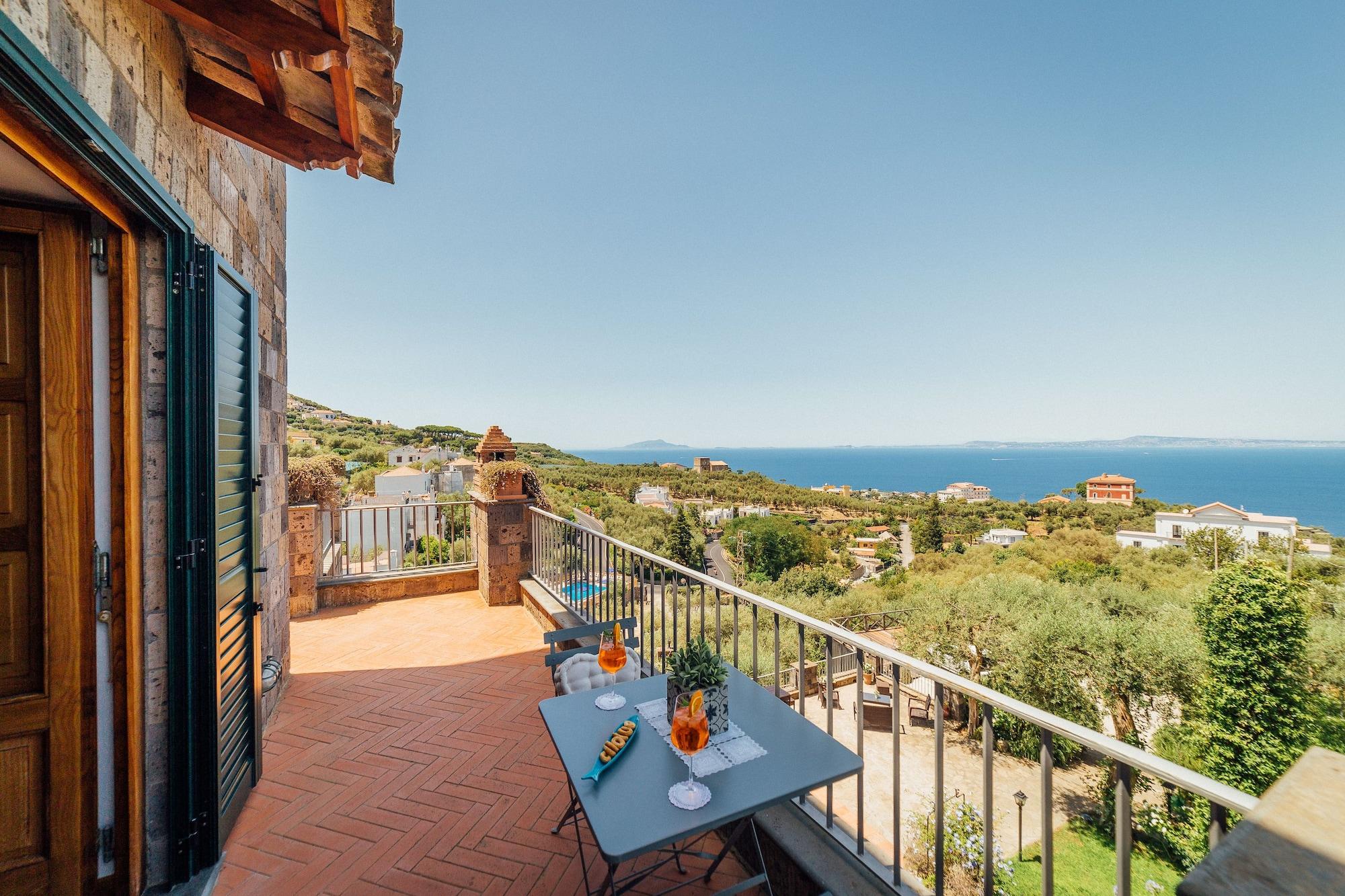 Villa Carolina Sorrento Private Heated Pool And Sea View Exteriör bild